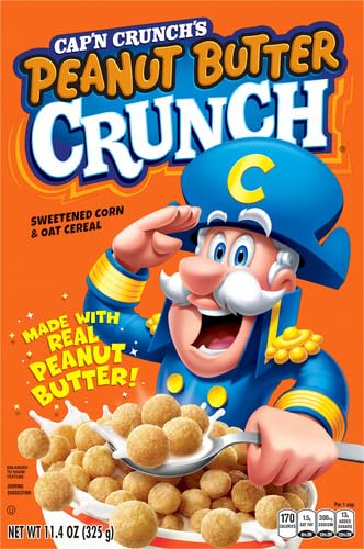 11.4oz Cap'N Crunch Breakfast Cereal, Peanut Butter Crunch, Box