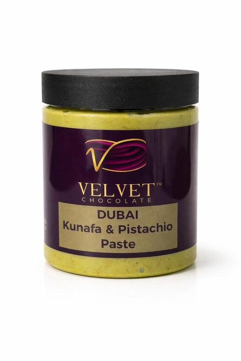 Velvet Chocolate Dubai Kunafa & Pistachio Paste Premium Middle Eastern Dessert Spread