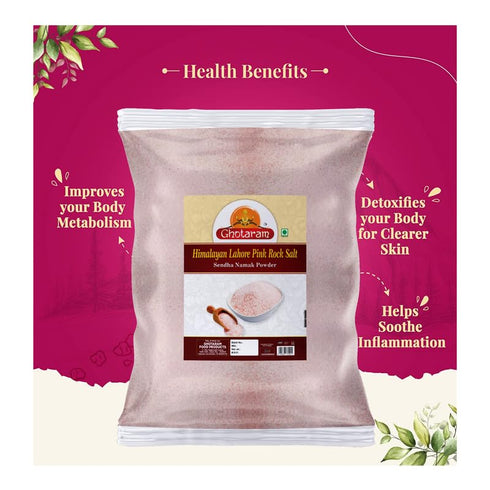GHOTARAM Namak-200GM*1Pack Organic Lahori Sendha Sindhav Saindhava Sandha Namak Lavana, Additive-Free, Gourmet Grade