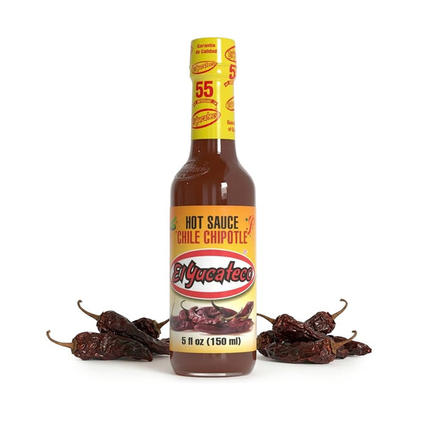 El Yucateco Chile Chipotle Hot Sauce, Authentic Mexican Chili Sauce, Bold Flavor,