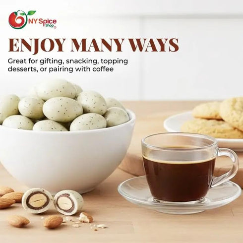 2 NY Spice Shop Coffee & Cream Almonds Candy - Pound Sweet Crunchy Coffee & Cream Almond Snack - FunTreats for Festive