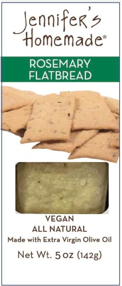 JENNIFERS HOMEMADE Rosemary Flatbread, VEGAN All Natural, Made with extra virgin olive