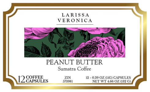 Larissa Veronica (12 573981) 2 Pack Peanut Butter Sumatra Coffee (Single Serve K-Cup Pods) (Gourmet, Naturally