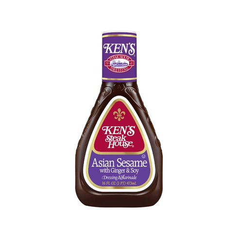 Pack,16 OZ. (Count 3) Ken's Steak House Creamy Caesar, Ranch, Asian Sesame Dressing Variety FL
