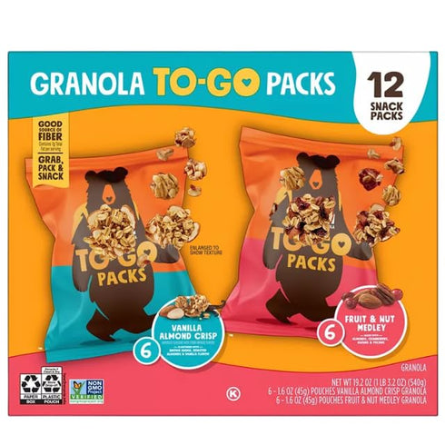 Generic Granola Variety Pack, Vanilla Almond Crisp and Fruit & Nut Medley, 12