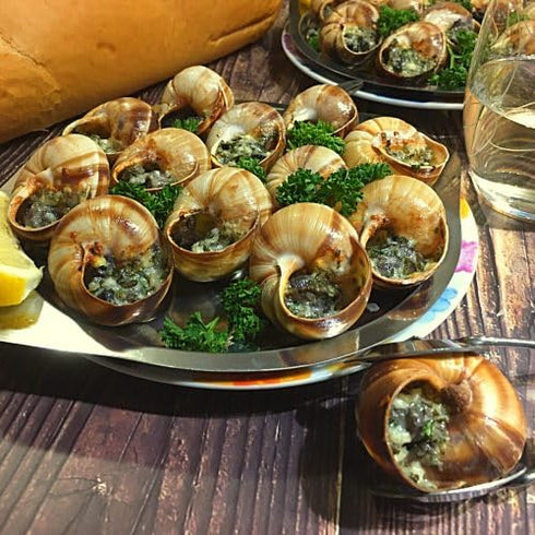 72 1.76 lbs (800 Escargots - Pieces of Organic Helix Burgundy Snails - "Land Lobster" Grams)