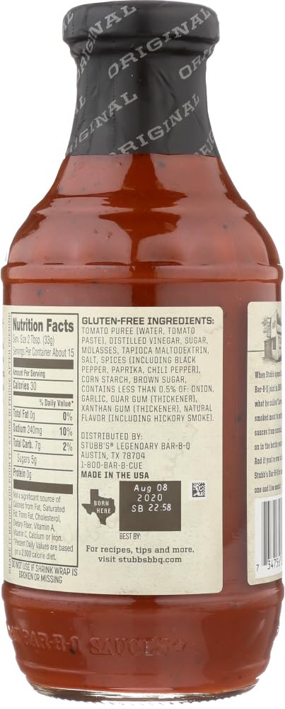 6x 18Oz Stubbs Original BBQ Sauce