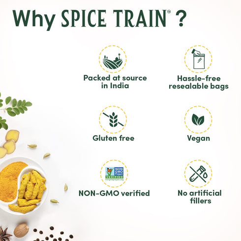 SPICE TRAIN Cinnamon Powder, 397g/14oz, Non-GMO, Gluten Free, Raw, Sourced from South India, Resealable Pouch