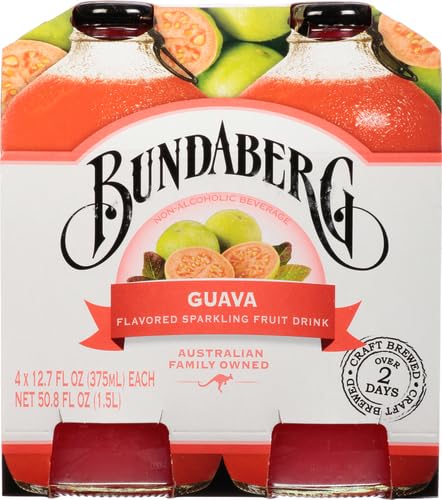 12.7 oz, 4 Count (Pack 2) Bundaberg Sparkling Fruit Drink, Guava, fl