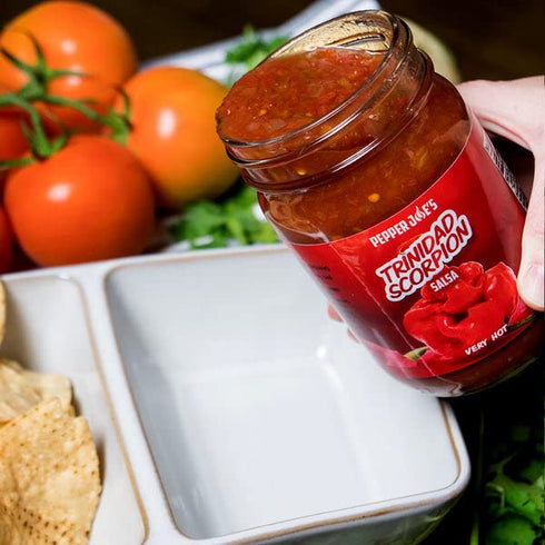 3-Pack Set 12 Pepper Joes Hottest Salsa Variety Carolina Reaper, Ghost, and Scorpion Salsa Ounce Spicy Salsa Jars Gift