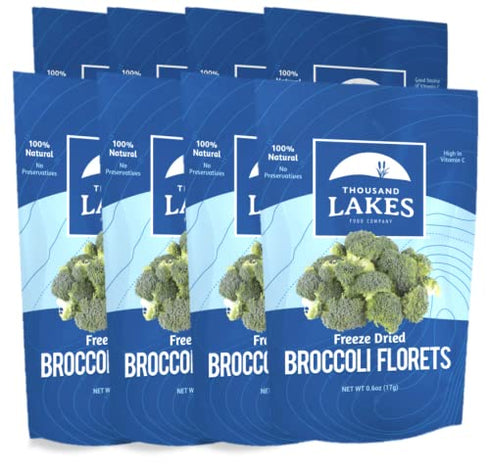 Thousand Lakes Freeze Dried Vegetables - Broccoli Florets 8-pack 0.6 ounces (4.8