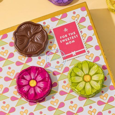 6 Chocolate Card Gift Box, Individually Wrapped Chocolate Flowers, Food Sweets Candy Gift Greeting, Holiday Present