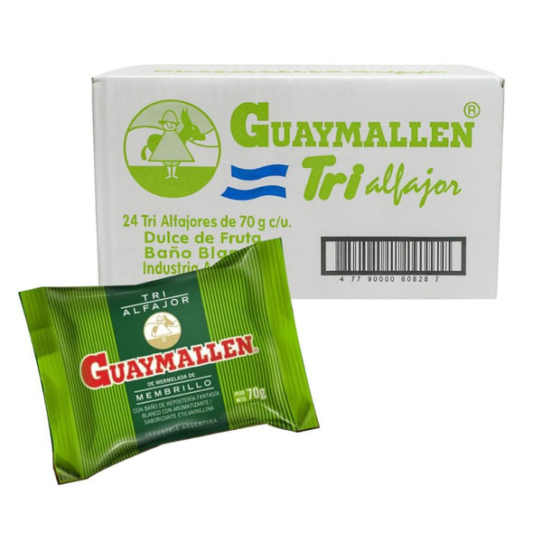 GUAYMALLEN Triple White Chocolate Alfajor with Membrillo Fruta Quince Jelly, 70 g /