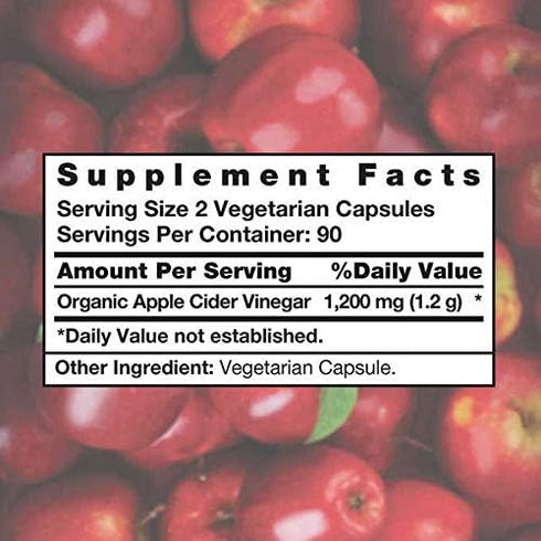 Evaxo 1200 1 180 Apple Cider Vinegar mg Capsules, pk. / ct