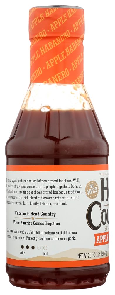 Country 312487 20 oz Pack 6 Head BBQ Apple Habanero Sauce,