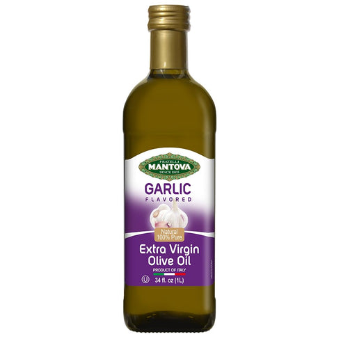Mantova Garlic Extra Virgin Olive Oil (EVOO) - Cold-Pressed, Premium Quality, Imported