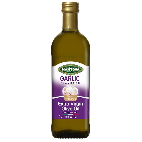 Mantova Garlic Extra Virgin Olive Oil (EVOO) - Cold-Pressed, Premium Quality, Imported