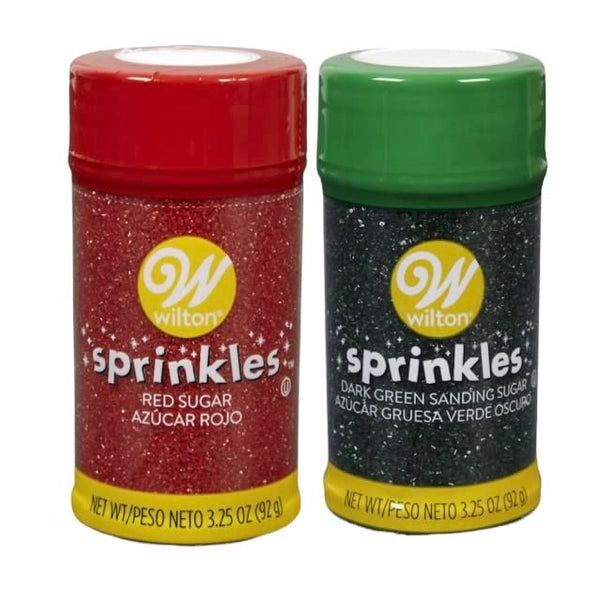 Wilton Holiday Dark Green and Red Sanding Sugar