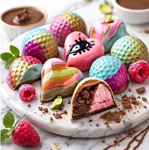 Generic Berry Yogurt Indulgence - By Chef Gabriela Polanco Handcrafted Artisan Chocolate Bonbons, Multicolored
