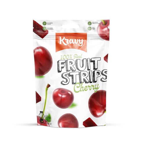 6 Pack Kravy Fruit Strips Real Fruit Snack Strips, No Added Sugar, Kosher, No Artificial Colors or Preservatives