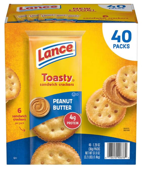 Generic La'n'ce Toasty Peanut Butter Sandwich Crackers, 1.29 oz., 40 pk.