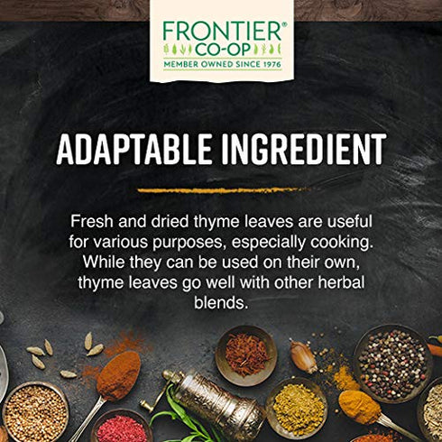 Frontier Co-op Fancy Thyme Leaf, Whole, 1-Pound for Marinades, Veggies, Stews, and Cheese Dishes