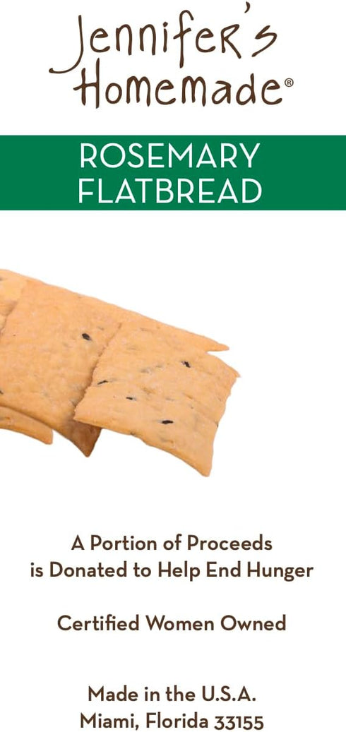 5 OZ JENNIFERS HOMEMADE Rosemary Flatbread, VEGAN All Natural, Made with extra virgin olive oil, Crunchy and delicious