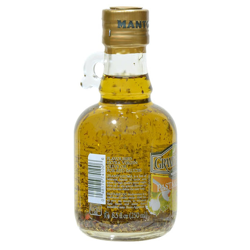 100% 8.5 oz Mantova GrandAroma Pasta and Sugo Extra Virgin Olive Oil, made in Italy, cold-pressed, natural