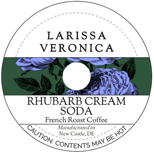 Larissa Veronica Rhubarb Cream Soda French Roast Coffee (Single Serve K-Cup Pods) (Gourmet, Naturally