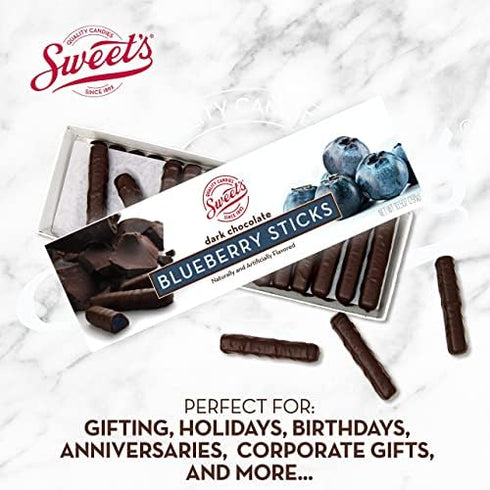 10.5 oz (Pack 2) Sweet Candy Company Dark Chocolate Fruit Flavored Sticks - Gourmet Chocolate Covered Sticks, Orange
