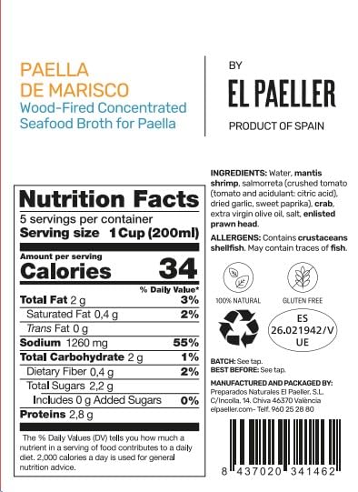 35.3 oz Jos Andrs El Paeller Concentrated Seafood Broth For Pael