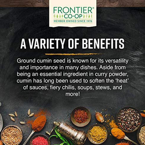 Frontier Co-op Organic Ground Cumin Seed, 5.61oz Cumin Powder