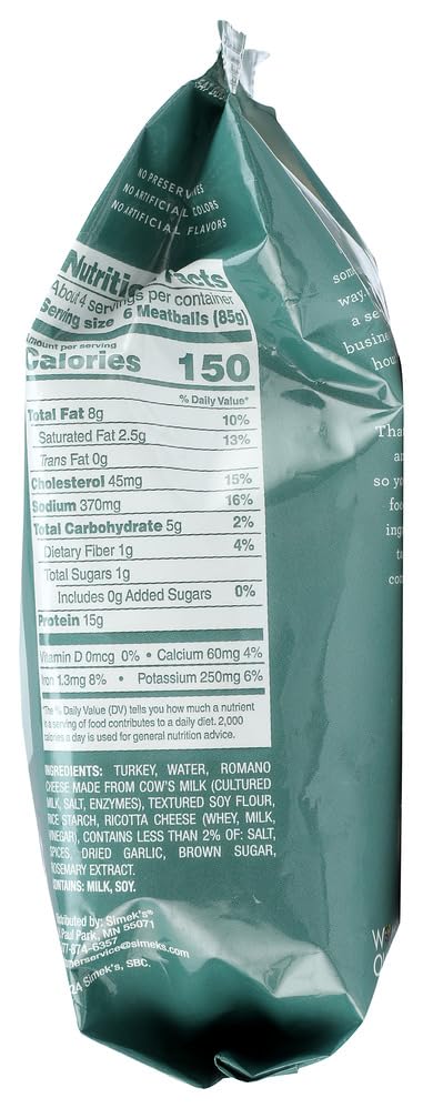 Simek's 12 , Turkey Meatballs, Ounce