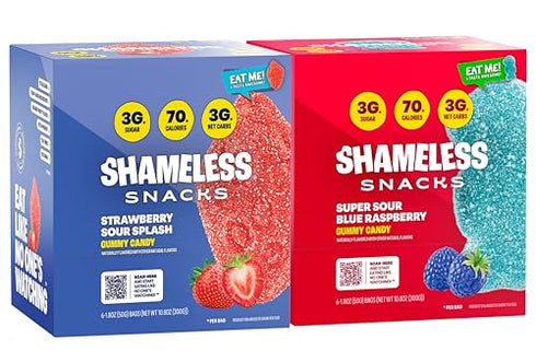 Shameless Snacks Sour Splash Bundle Sour Blue Raspberry & Strawberry Sour Splash