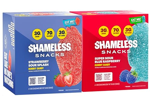 Shameless Snacks Sour Splash Bundle Sour Blue Raspberry & Strawberry Sour Splash
