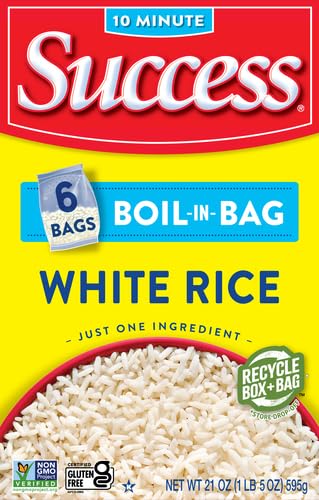 21-Ounce Success Boil-in-Bag Rice, White Rice, Quick and Easy Rice Meals, Box