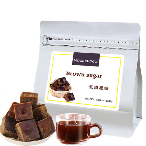 MOORCHOCO Pure Brown Sugar-Handmade dark brown sugar period-Sweetener for Cooking,Black Sugar from Yunnan,
