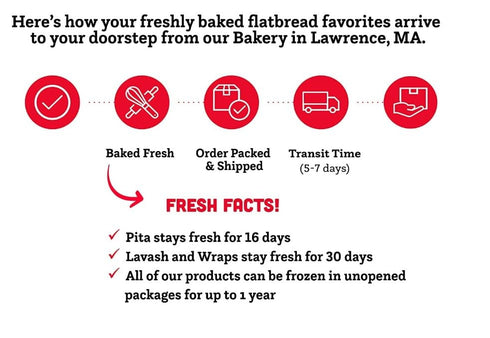 (8 Count Joseph's Bakery Lavash Bread, Flax Oat Bran & Whole Wheat, Reduced Carb, Fresh Baked Flax)