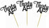 Morndew 24 PCS Black Glittery Thirty AF Cupcake Toppers for 30th Birthday, Anniversary, Retirement Party Decorations