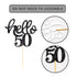 24 Pcs Black Glitter Cupcake Toppers for 50th Birthday Party Celebrations Decorations