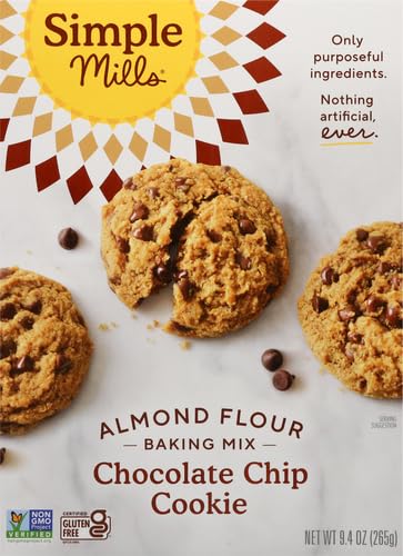 Simple Mills Almond Flour Baking Mix, Chocolate Chip Cookie Dough Mix - Gluten Free, Plant Based, 9.4 Ounce (Pack of 1)