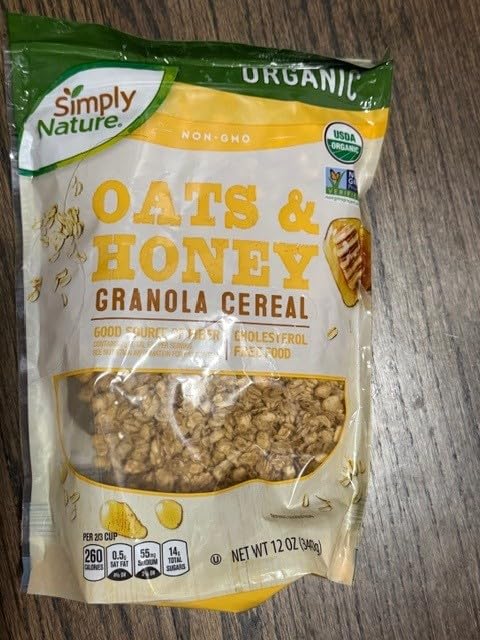 Generic Organic Oats & Honey Granola Cereal Non-GMO, USDA Organic, High Fiber Crunchy