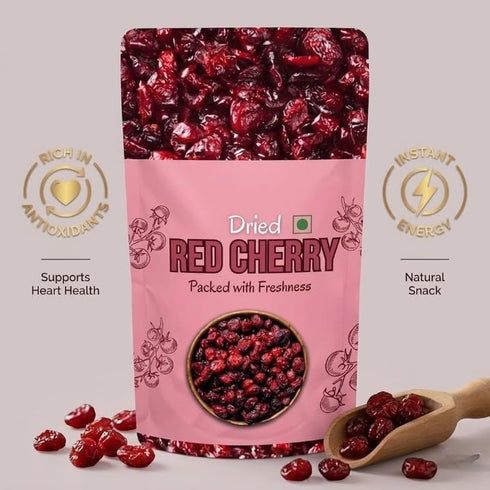 Generic 200g Dried Red Cherries,Vegan and Gluten Free | Without Sugar | Ice Cream, Cakes and Shakes Decoration |