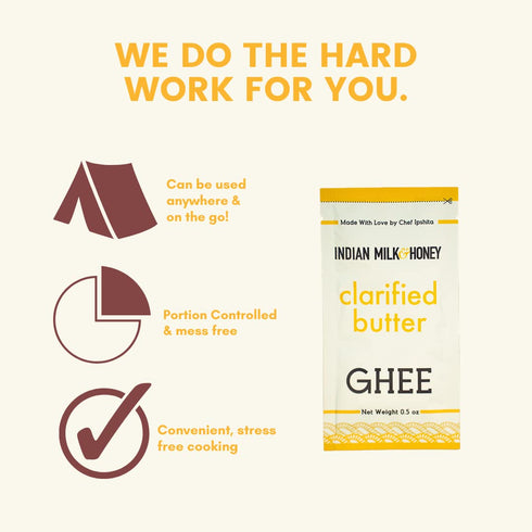 0.5 (Pack 25) Original Grass-Fed Classic Ghee Butter by Indian Milk & Honey Handmade, Locally Sourced, Lactose, Gluten