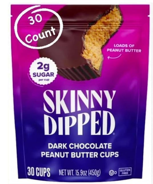 Elesbo 22 Ski Dipped Cups, Dark Chocolate Peanut Butter 30 Count plus sticker