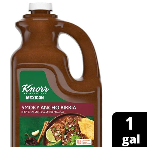 1 Pack 1 Knorr Professional Smoky Ancho Birria Sauce, Ready to Use Sauce for Foodservice, Gluten Free, Gallon