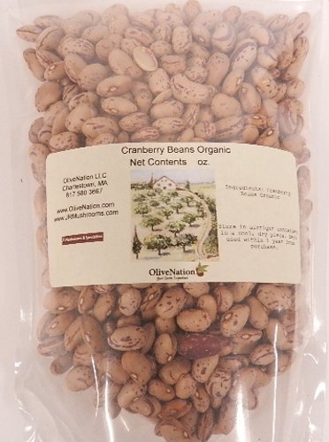 1 OliveNation Organic Cranberry Beans, Dried Borlotti Beans, Non-GMO, Gluten Free, Kosher, Vegan - pound