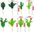 Cactus Cupcake Toppers, Summer Hawaii Theme Party Favors, 24PCS for Birthday Supplies