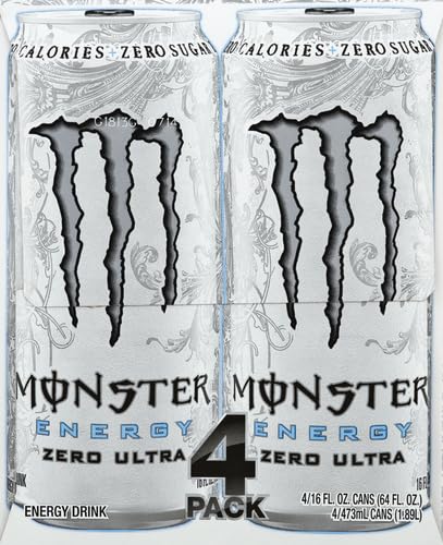 16 oz, 4 Pack Monster Energy, Zero Ultra, fl