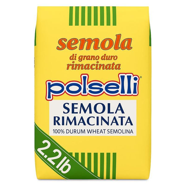POLSELLI 1 kg, Semola Flour, Semolina Rimachinata di grano duro, Great for